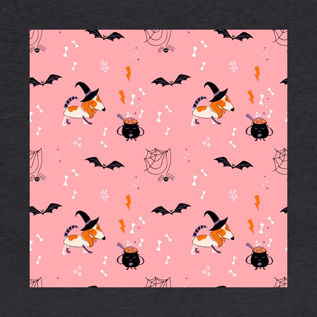 Cute print with a puppy in a witch costume by DanielK